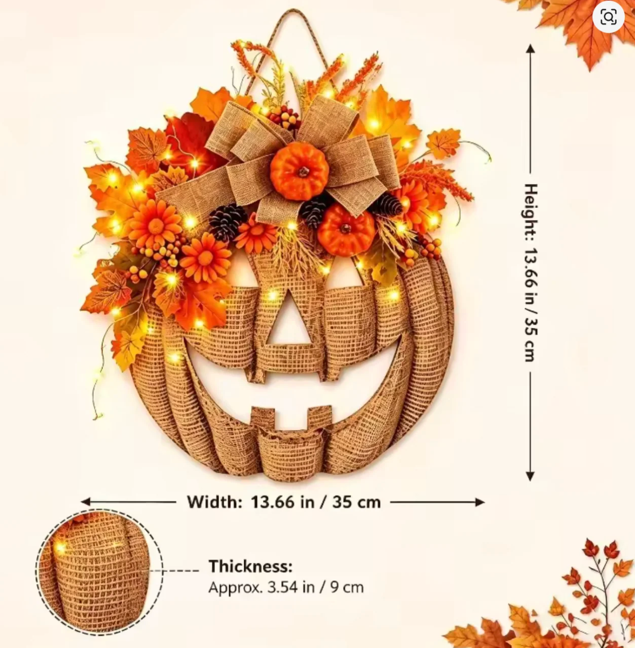 Handmade Pumpkin Wreath