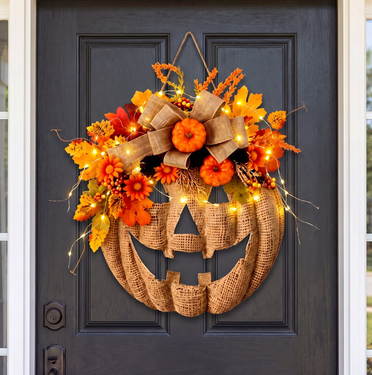 Handmade Pumpkin Wreath